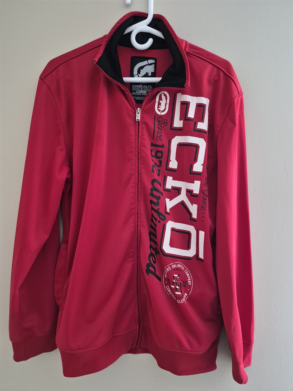 Ecko Unltd Red Full Zip Track Jacket Men's Large Y2K Streetwear
